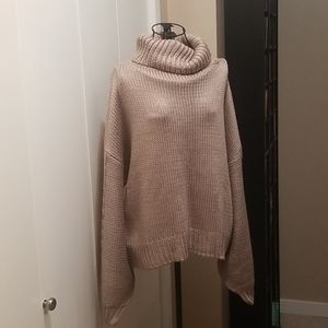 Taupe cable knit sweater